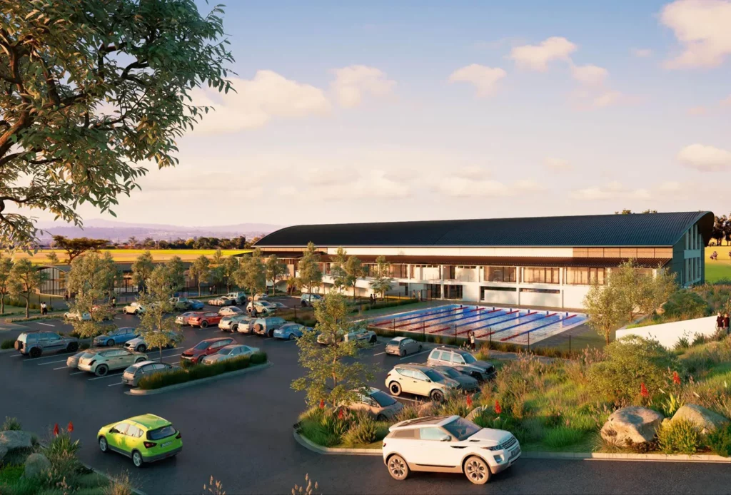 Vision for Aquapark exterior - pool and parking lot